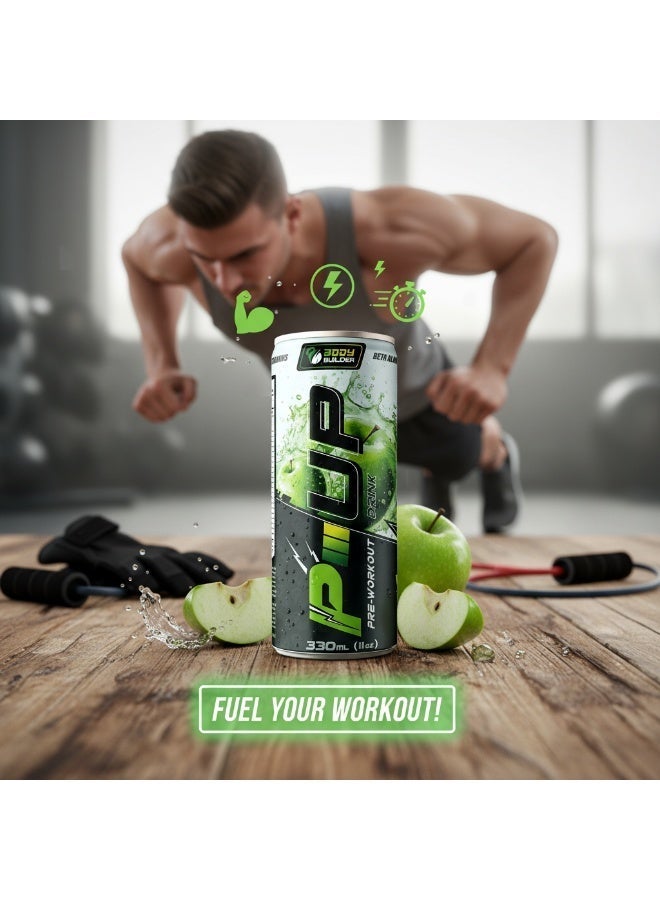 بودي بيلدر مكمل غذائي قبل التمرين من بي-أب، بنكهة التفاح، 330 مل، تركيبة خالية من السكر - Image 3